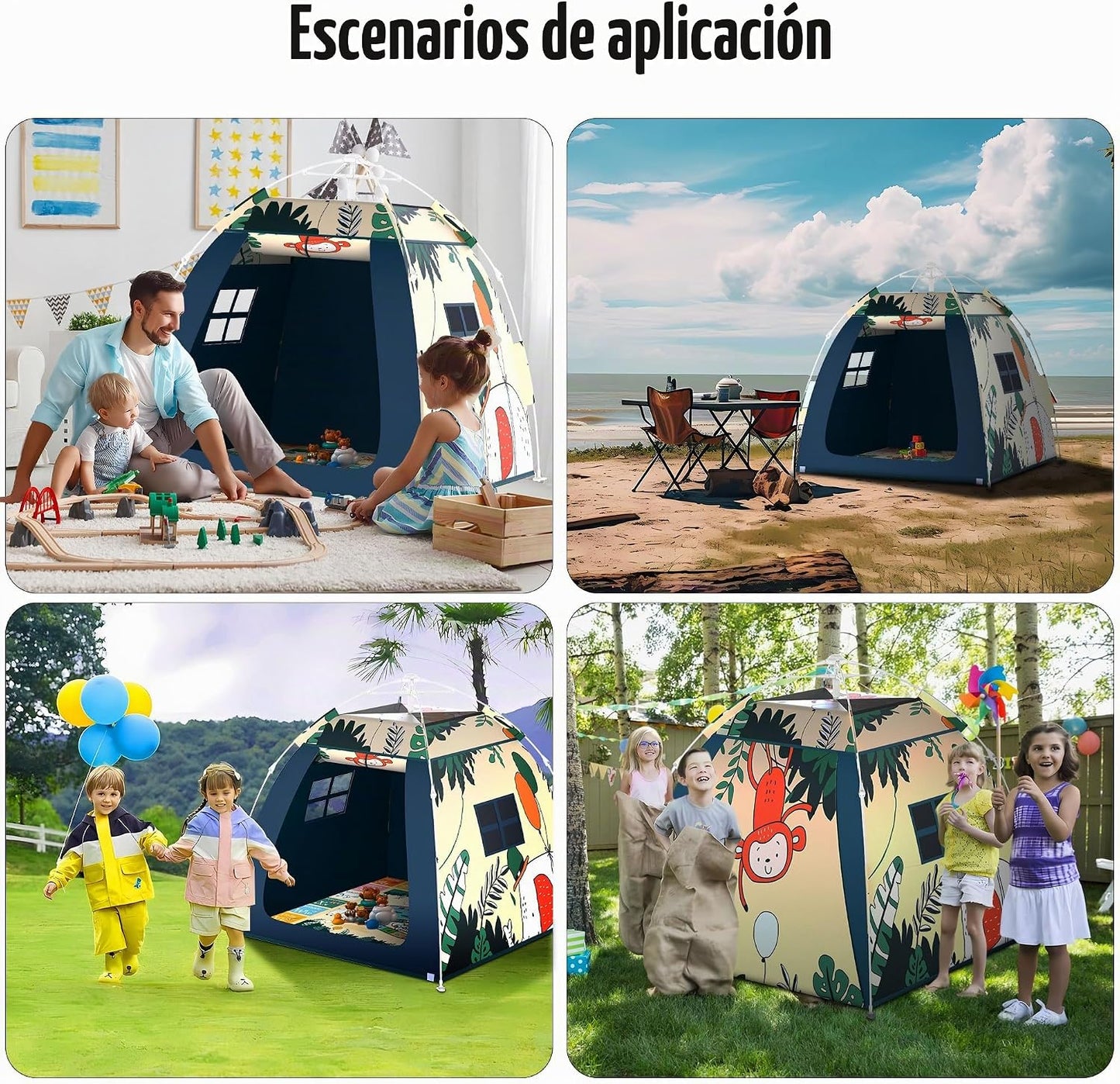 Casa de juegos multiusos al aire libre para niños pequeños, tienda...