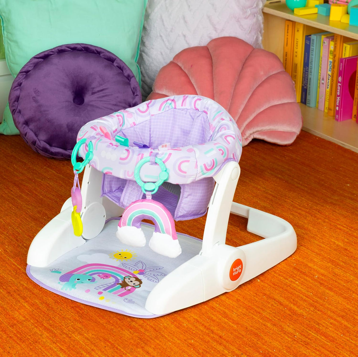 Bright Starts Learn-to-Sit - Asiento de piso para bebé, 2 posicione...