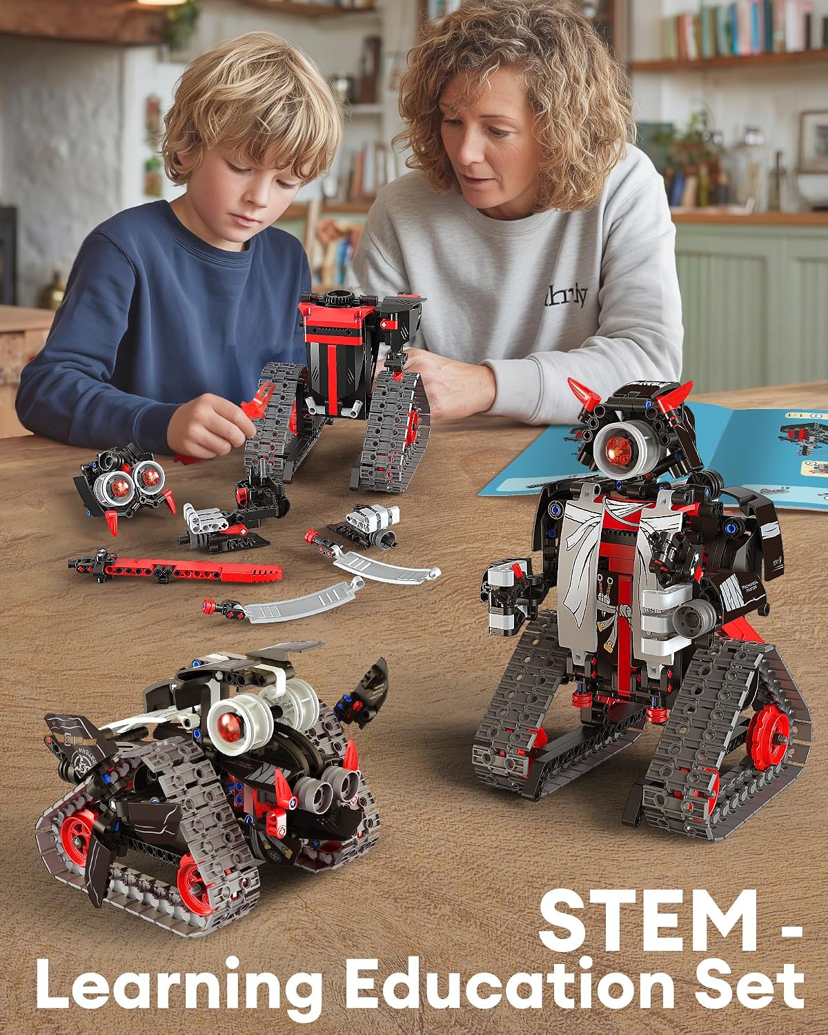 Opmind Kit de Construcción de Robot RC STEM 5 en 1, Control por APP...