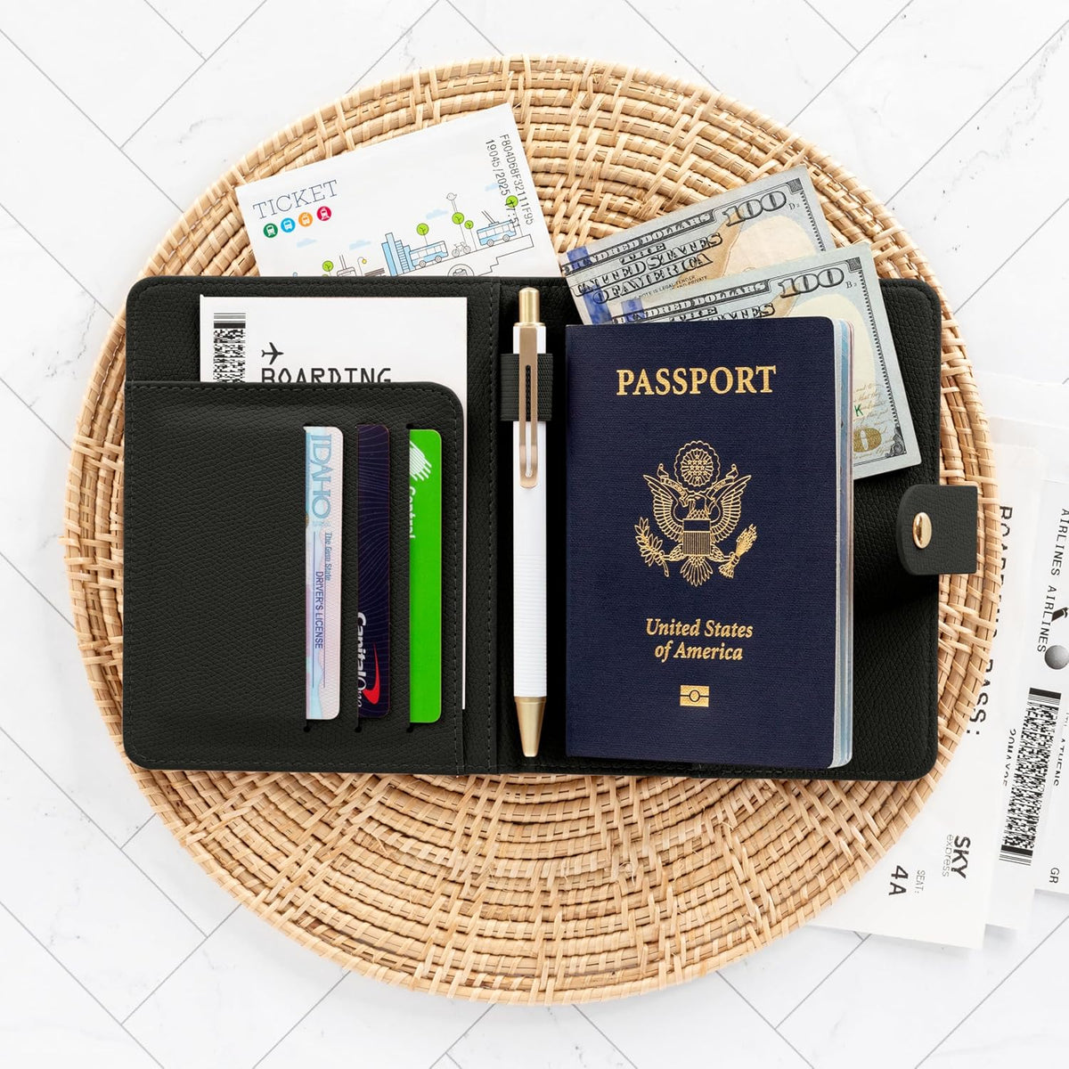 Hermoso soporte para pasaporte para viajes, bonita funda con soport...