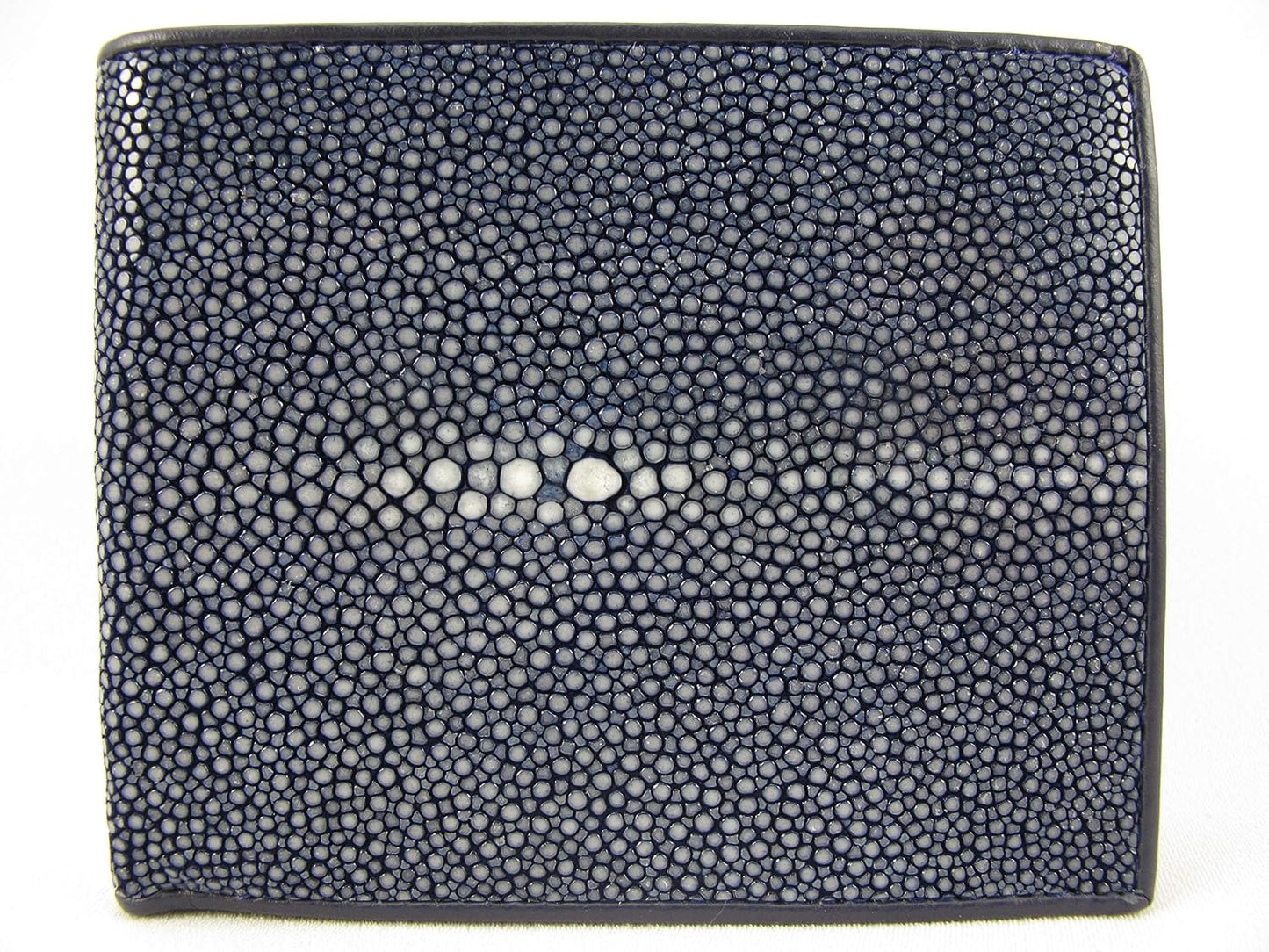 Pelgio Cartera plegable de cuero de piel de Shagreen pulido genuino...