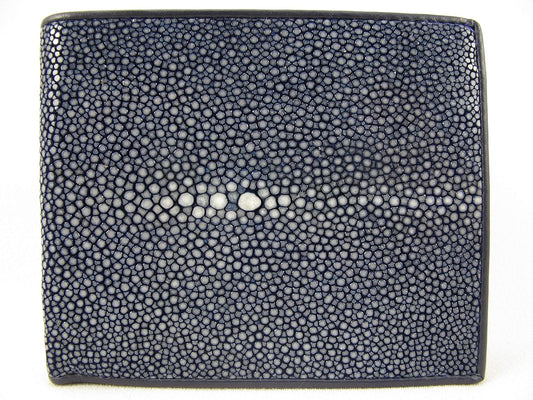 Pelgio Cartera plegable de cuero de piel de Shagreen pulido genuino...