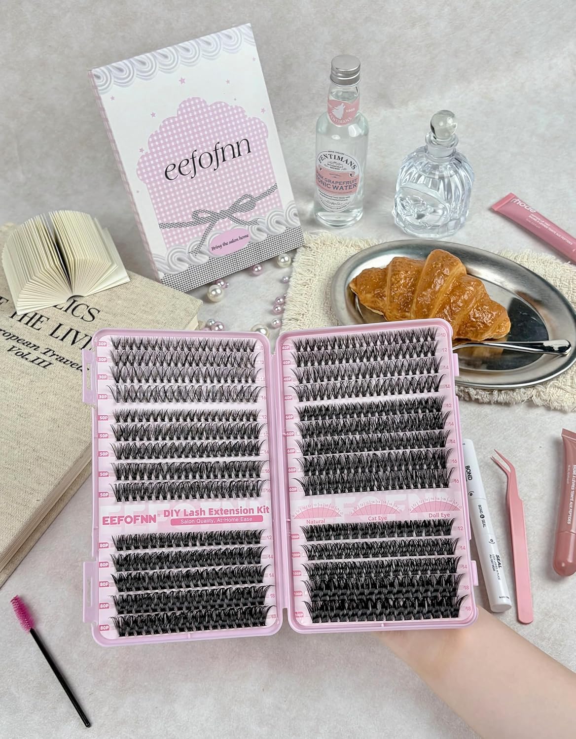 Eefofnn Kit de extensiones de pestañas Wispy de 560 unidades, pesta...