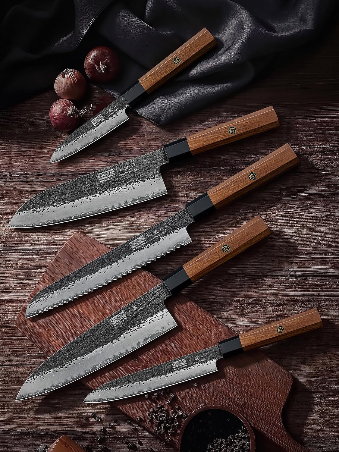 HOSHANHO Juego de cuchillos de cocina japoneses 10CR15MOV, juego de...