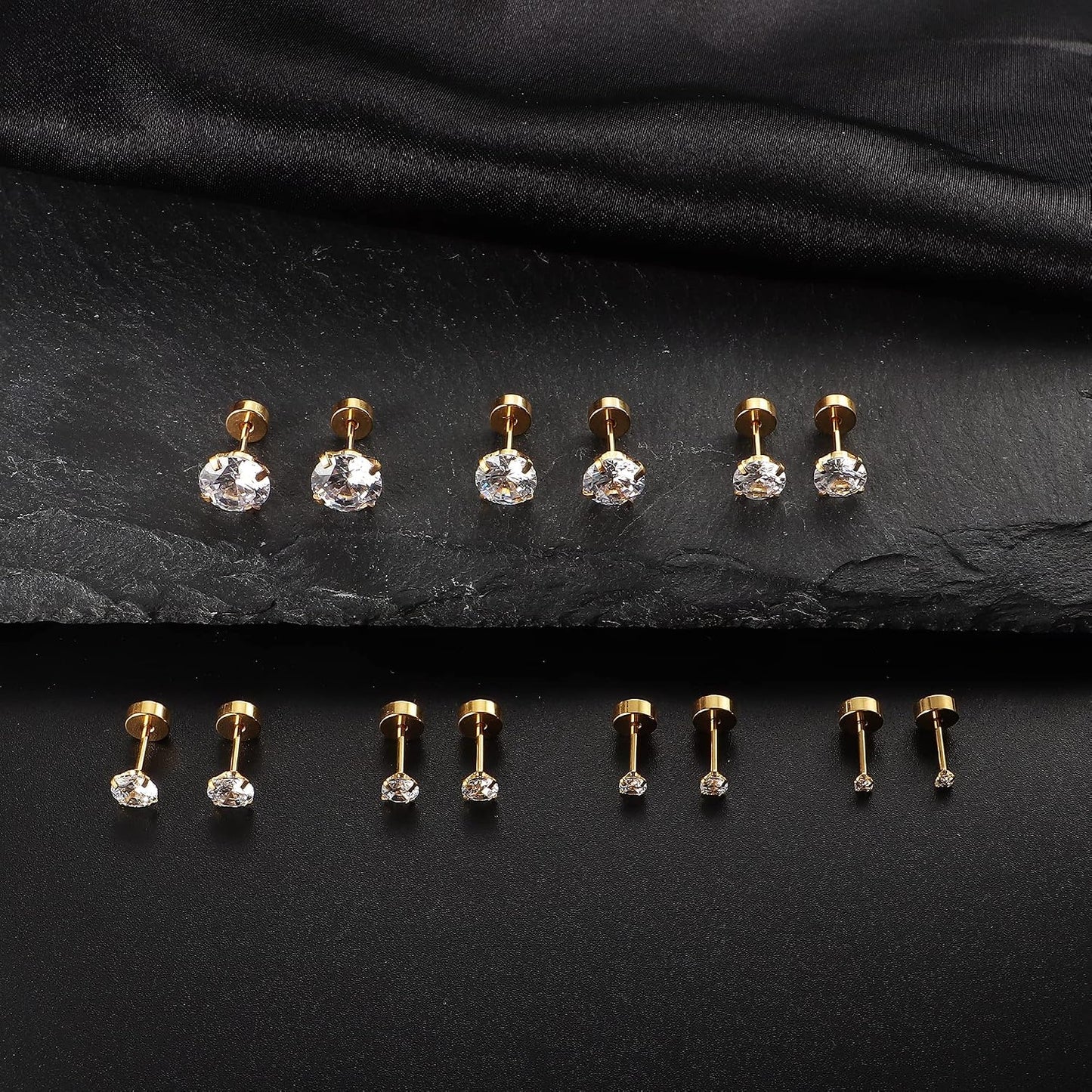 Fansilver Pendientes hipoalergénicos de 0.71 oz con parte trasera p...