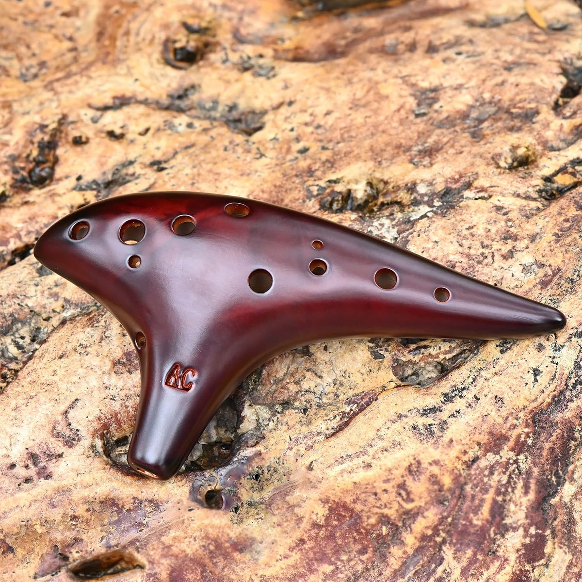 Ocarina de 12 agujeros Alto C de paja, cerámica ahumada, piccolo, i...
