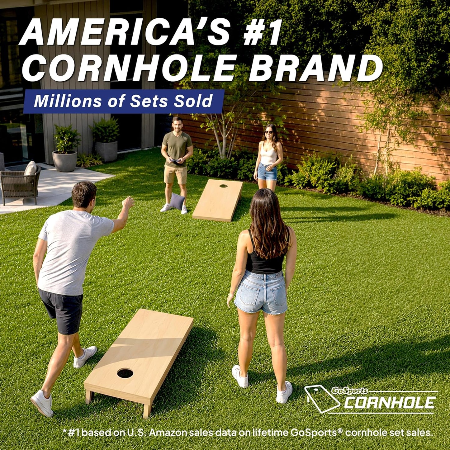 GoSports - Juegos de Cornhole de madera maciza de primera calidad -...