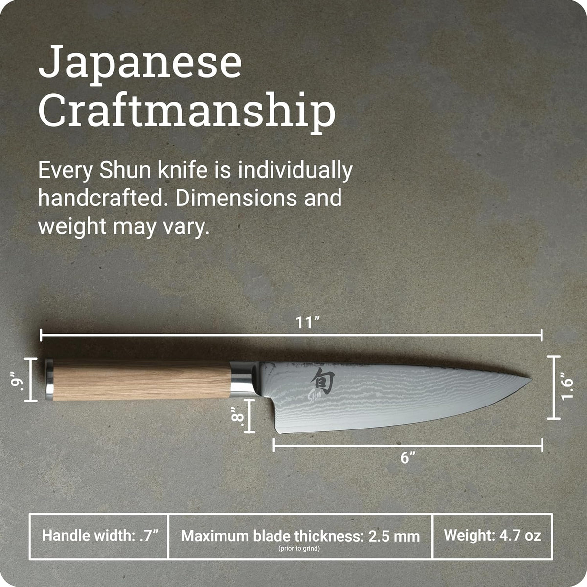 Shun Classic Blonde Cuchillo de Chef de 6", Cuchillo de Cocina...