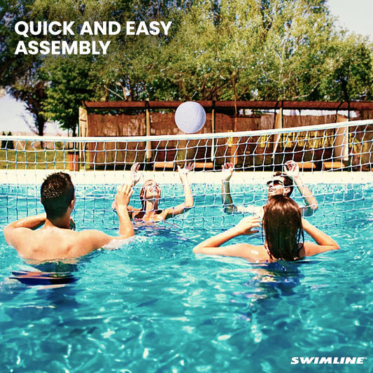 Swimline Juego original de red de voleibol de piscina con pelota aj...
