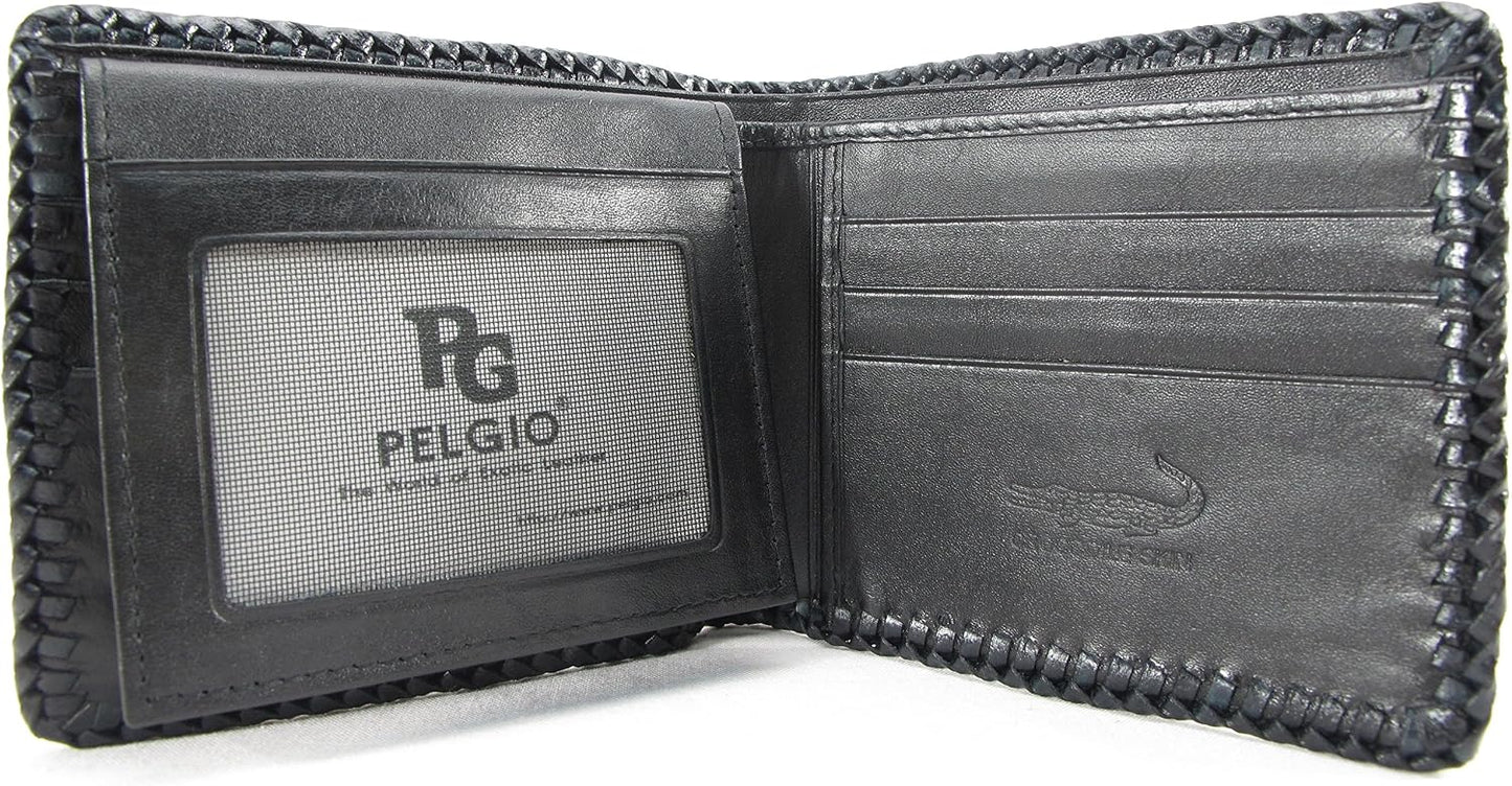 Pelgio Cartera hecha a mano de piel de piel de cocodrilo de cocodri...