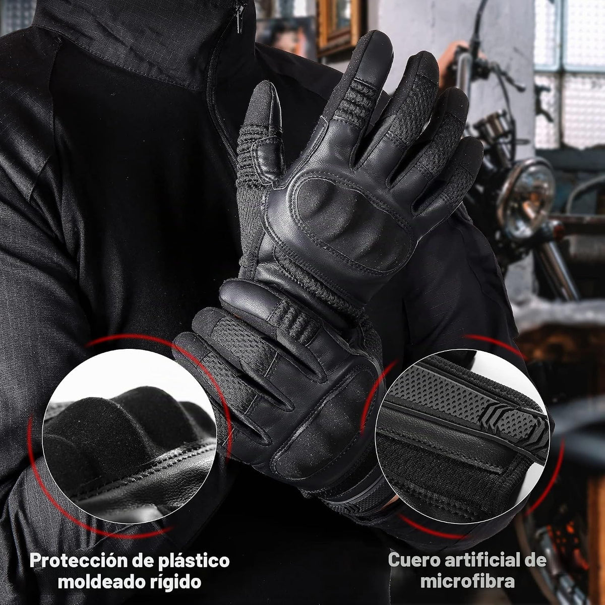 AXBXCX Guantes de motocicleta para hombre, máxima protección, aptos...