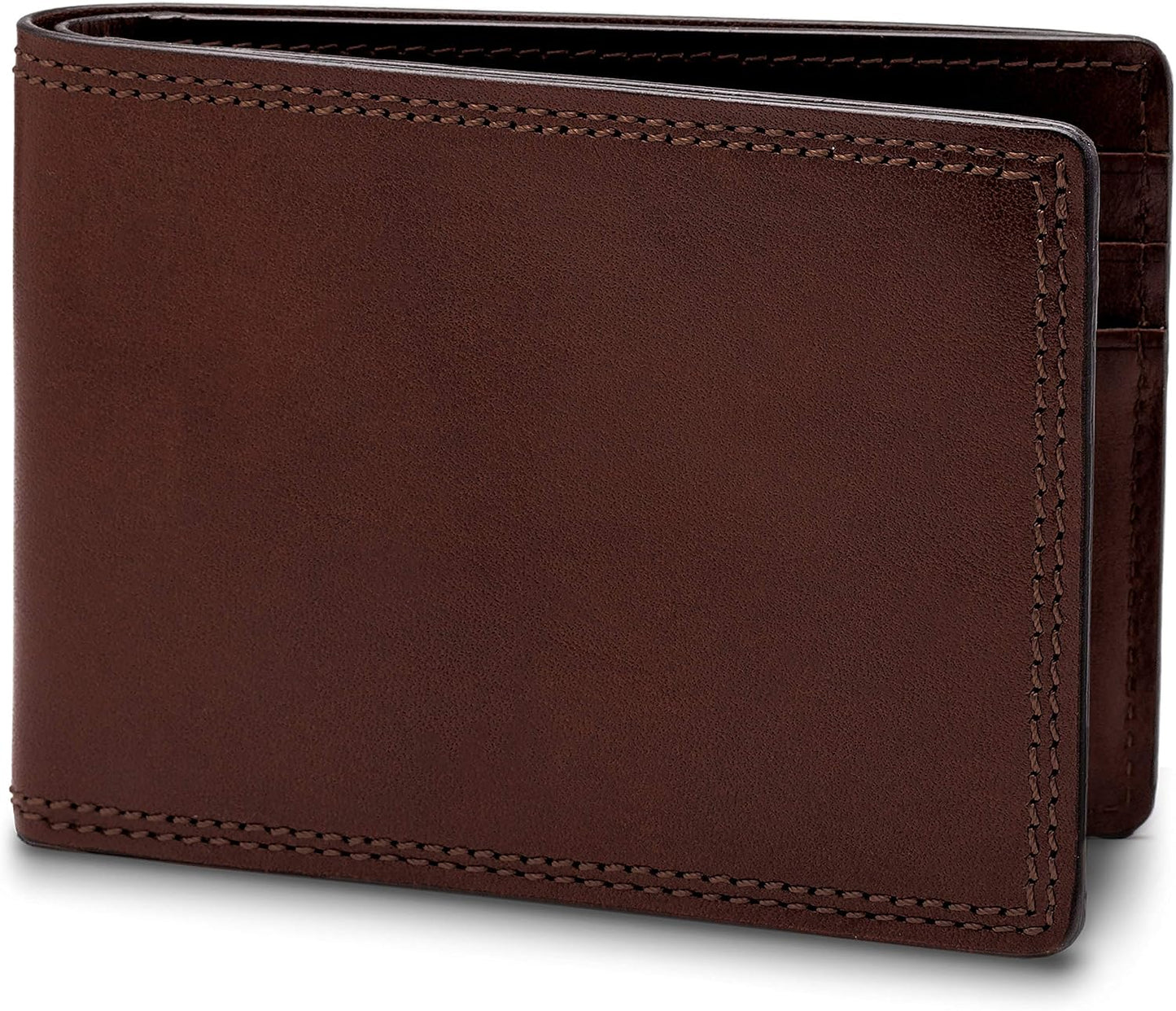 Bosca Billetera pequeña de cuero plegable para hombre, Marrón oscur...