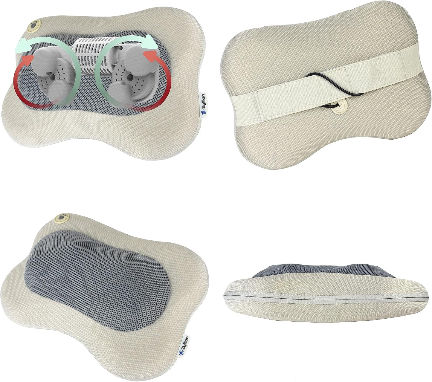 Masajeador Shiatsu de espalda y cuello Zyllion con calor - Almohada...