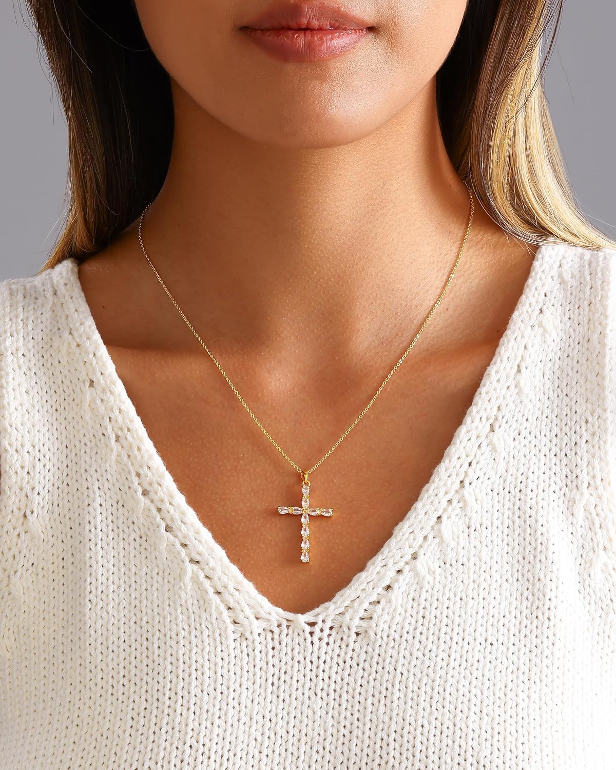 Solistra Collar de Cruz para Mujer, Collar con Colgante de Cruz de...
