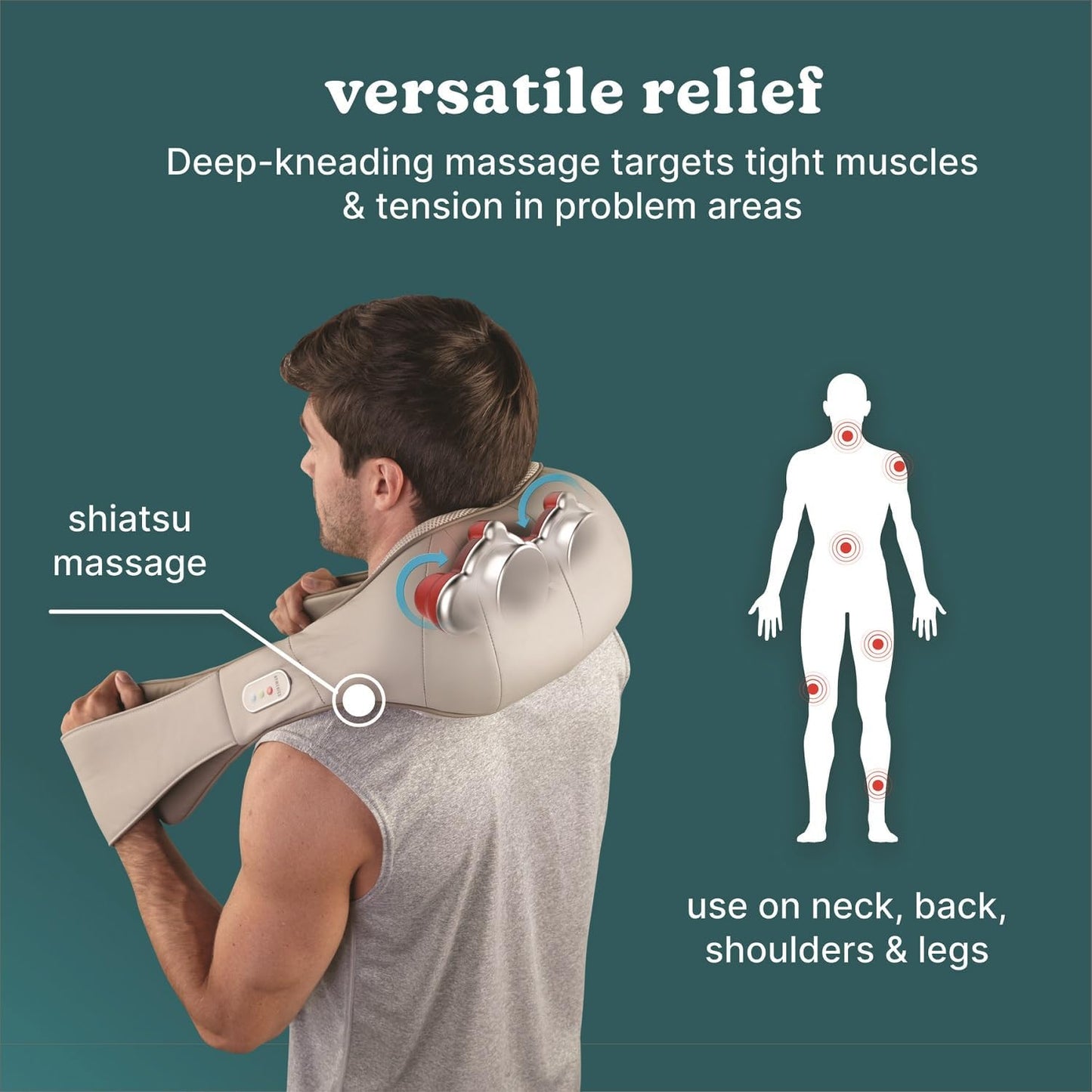 Homedics Shiatsu Deluxe Masajeador de cuello y hombros con calor |...