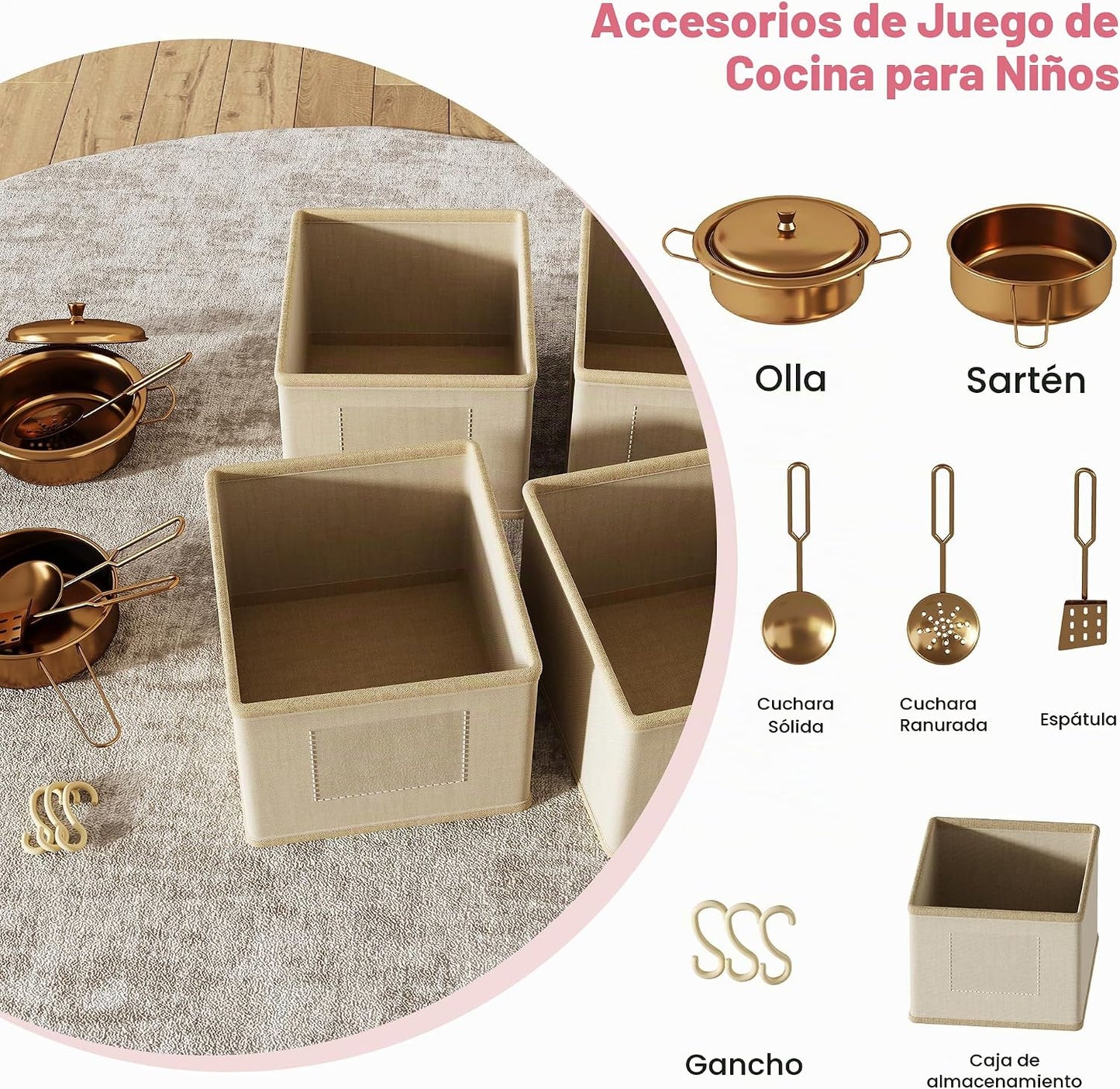 knoworld Cocina de Juguete para Niños, Juego de Cocina de Madera co...