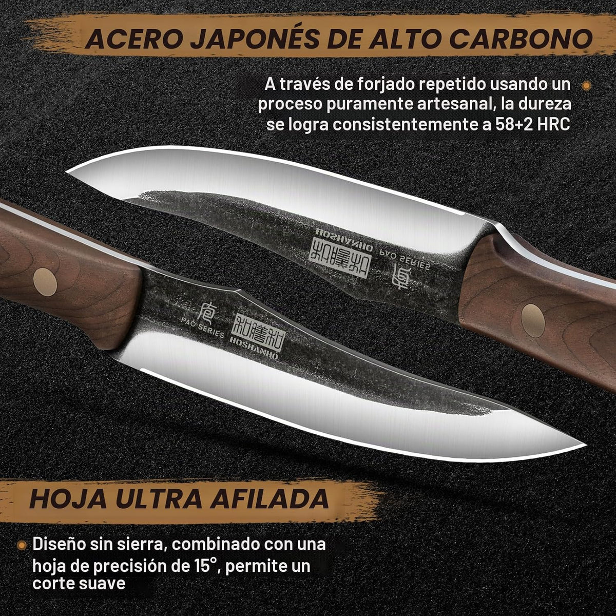 HOSHANHO Juego de 6 cuchillos para carne, ultra afilados de 4.5 pul...