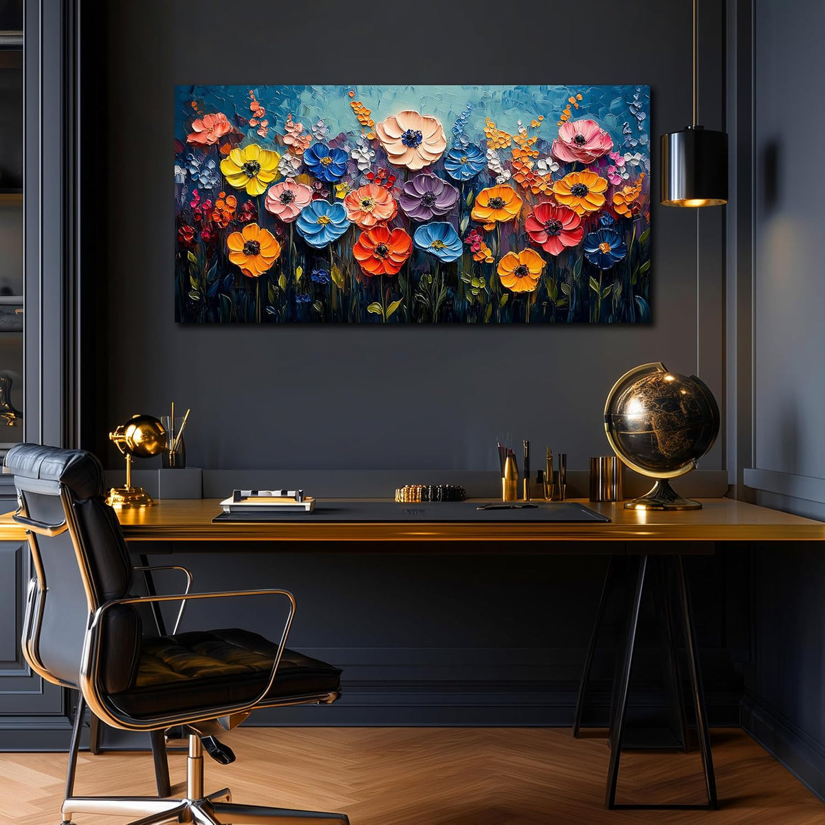 MDHKVPM Lienzo decorativo de pared con estampado floral para dormit...