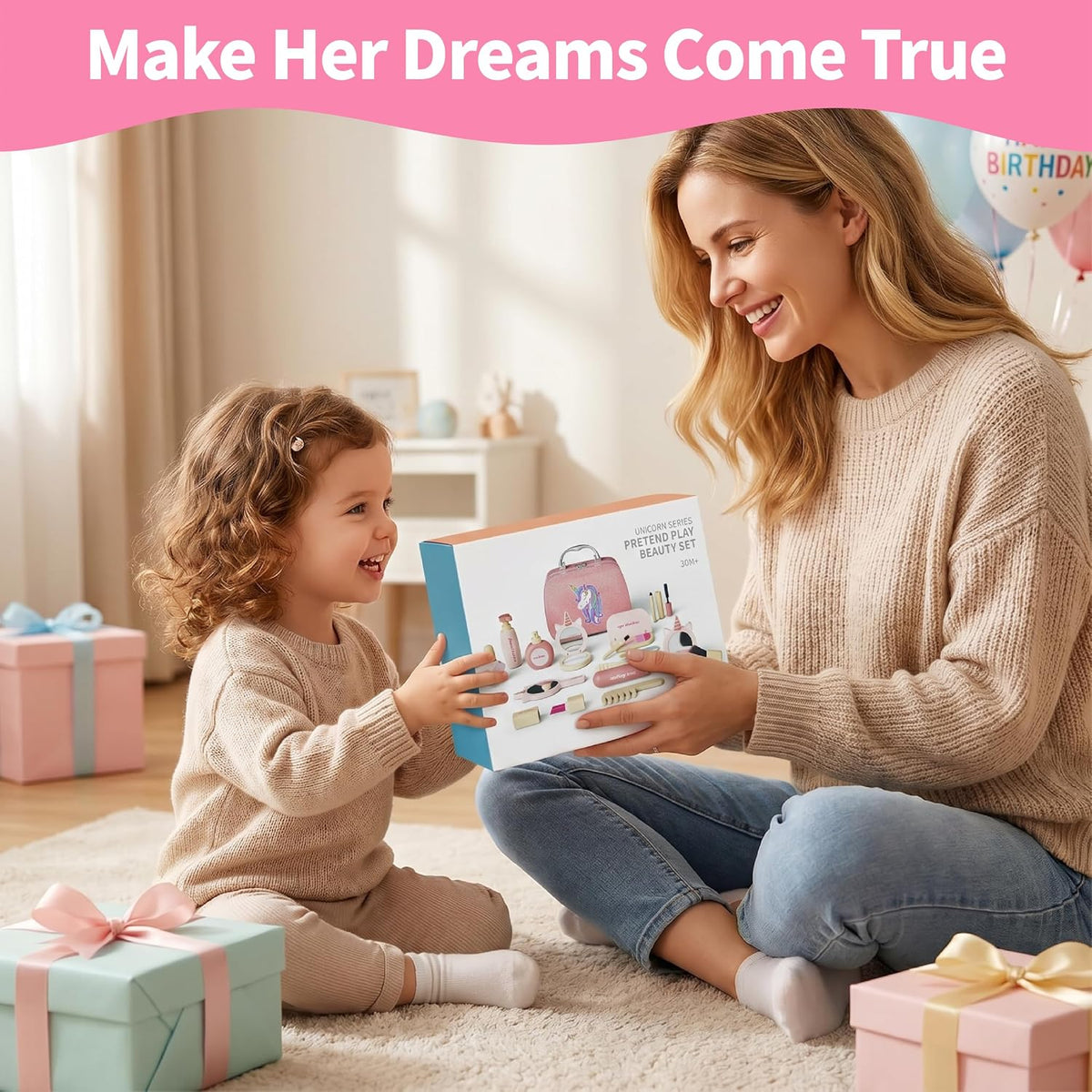 Juego de maquillaje con temática de unicornio, juguetes para niñas...