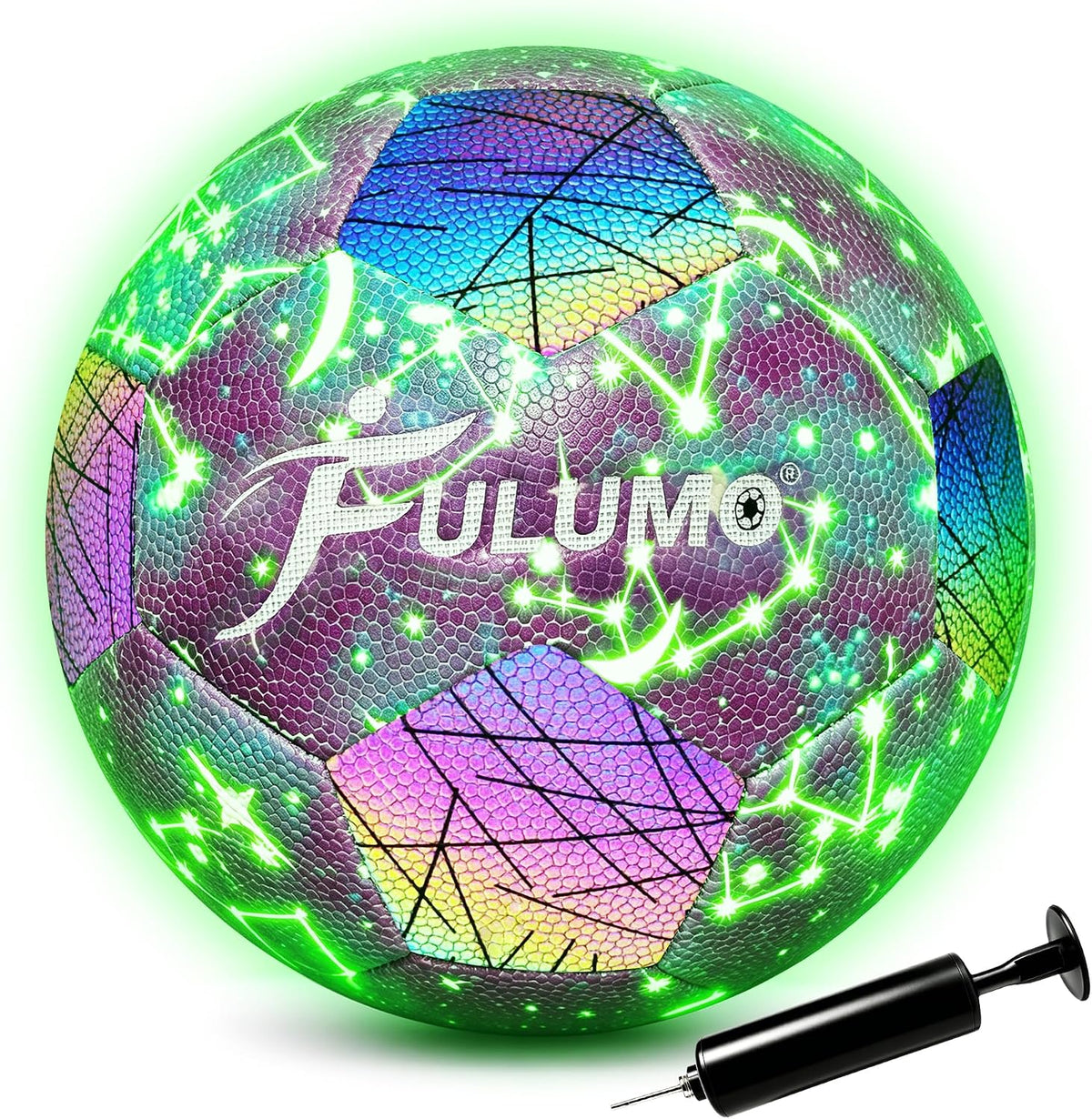 FULUMO Balón de fútbol que brilla en la oscuridad tamaño 5\/4 con b...