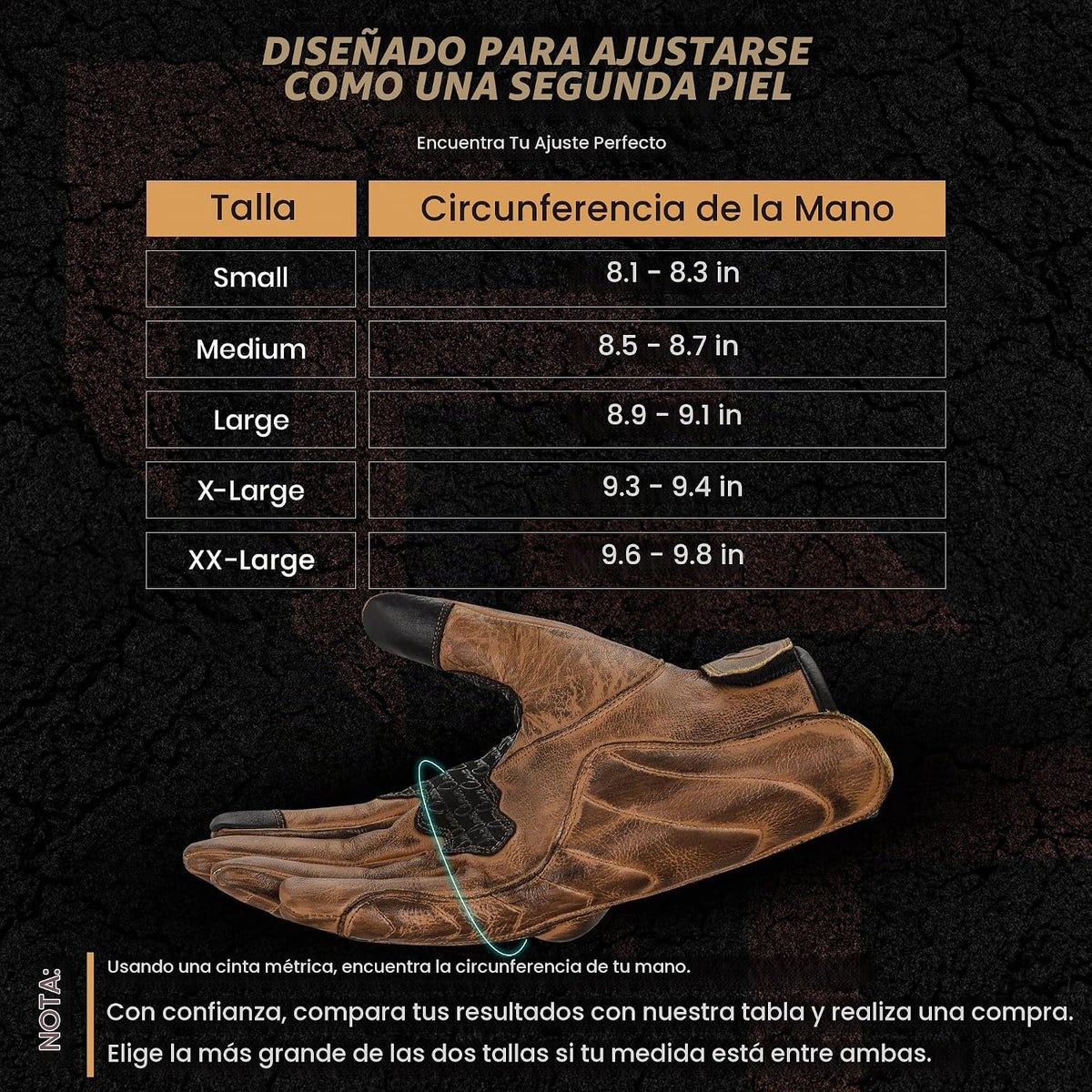 Hand Fellow Guantes de cuero para hombre | Guantes de ciclismo para...
