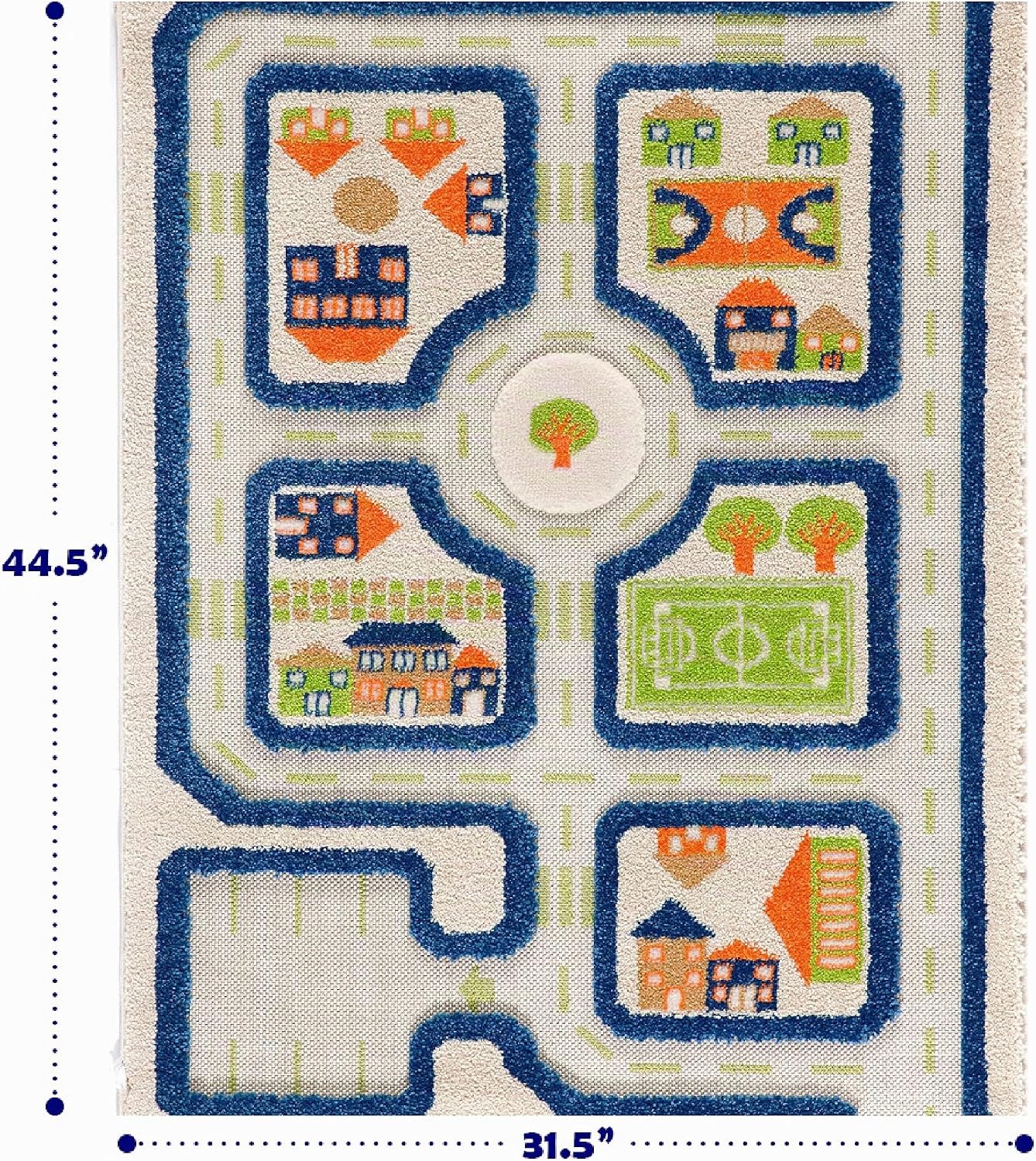IVI Alfombra de juego gruesa 3D para niños con diseño de ciudad col...