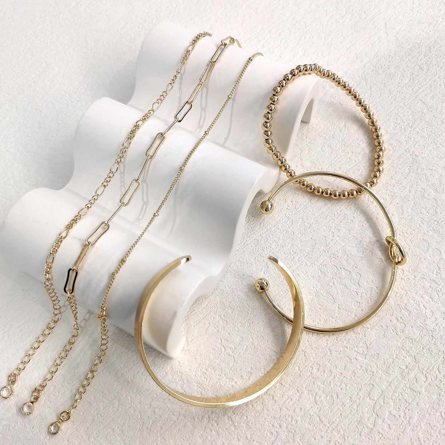 HERIER Pulseras de oro para mujer, pulsera chapada en oro de 18 qui...