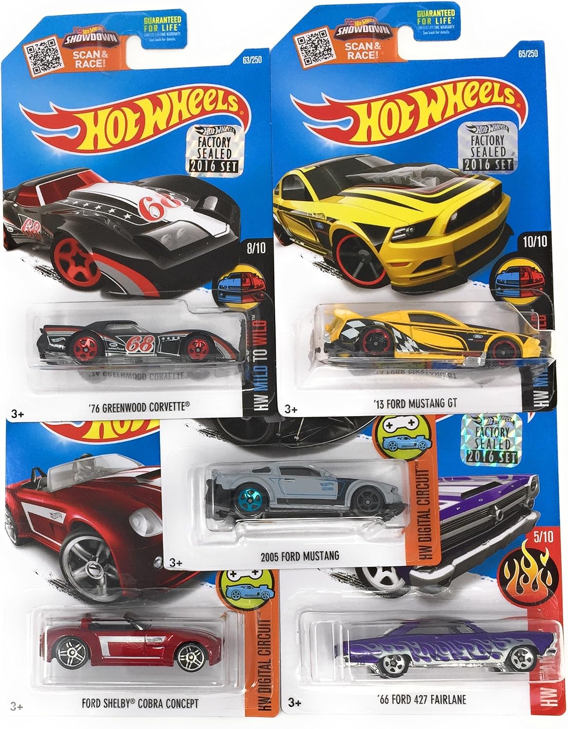 Hot Wheels Muscle Car Madness - Juego de 5 unidades de fundición al...