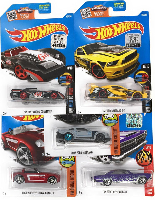 Hot Wheels Muscle Car Madness - Juego de 5 unidades de fundición al...