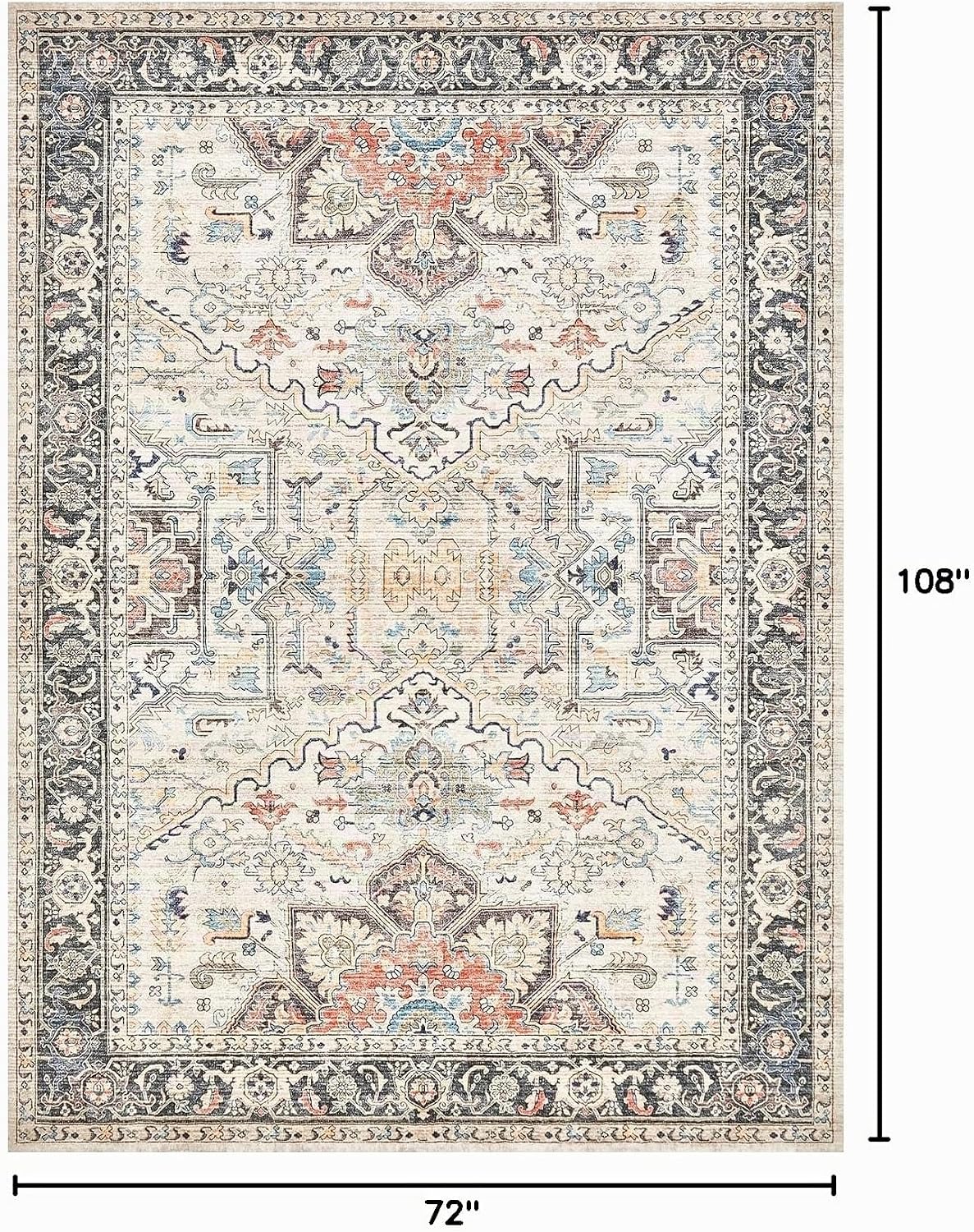 homewill Alfombra de Área para Sala de Estar - 6x9 Suave Lavable a...