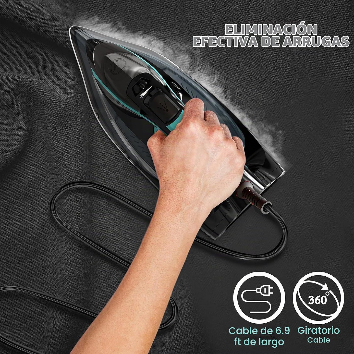 Utopia Home Plancha de vapor para ropa, suela antiadherente, planch...