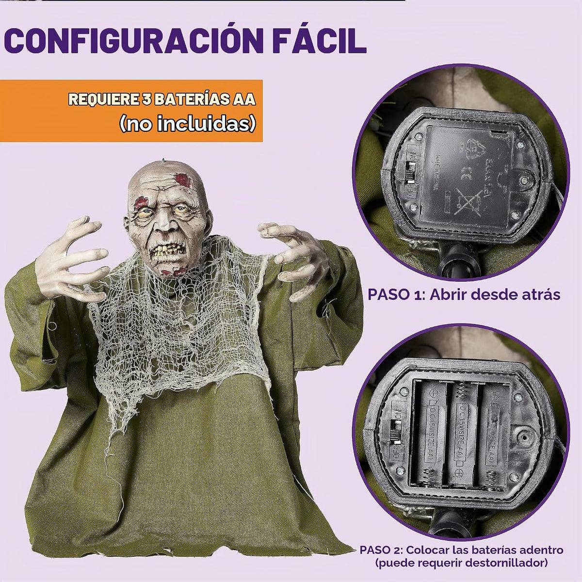 JOYIN - Decoración de Halloween animada de zombi rompetierra para e...