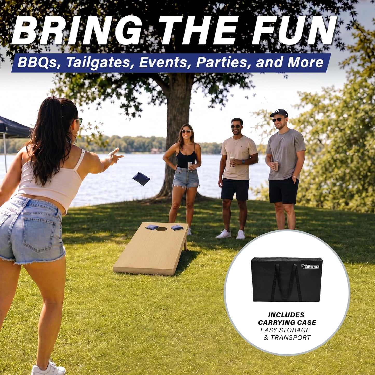 GoSports - Juegos de Cornhole de madera maciza de primera calidad -...