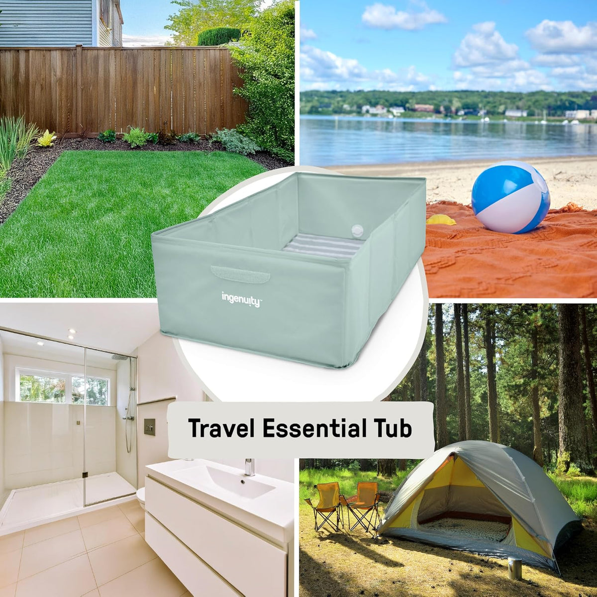 Ingenuity Tuckaway Bañera Plegable para Niños Pequeños, Convierte l...