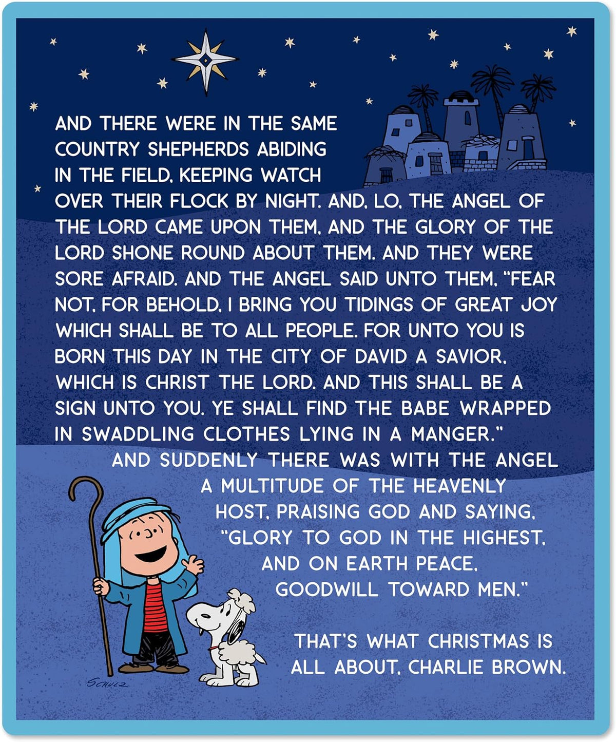 Hallmark Manta de discurso navideño Peanuts Linus, 50 x 60 pulgadas...