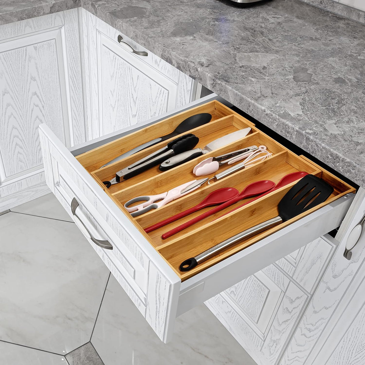 Organizador de cajón de cocina Purawood, paquete de 2 - Organizador...