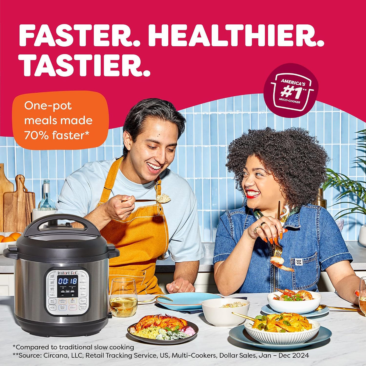 Instant Pot IP-DUO60, 6cuartos\/1000W - Olla a presión multifunción...