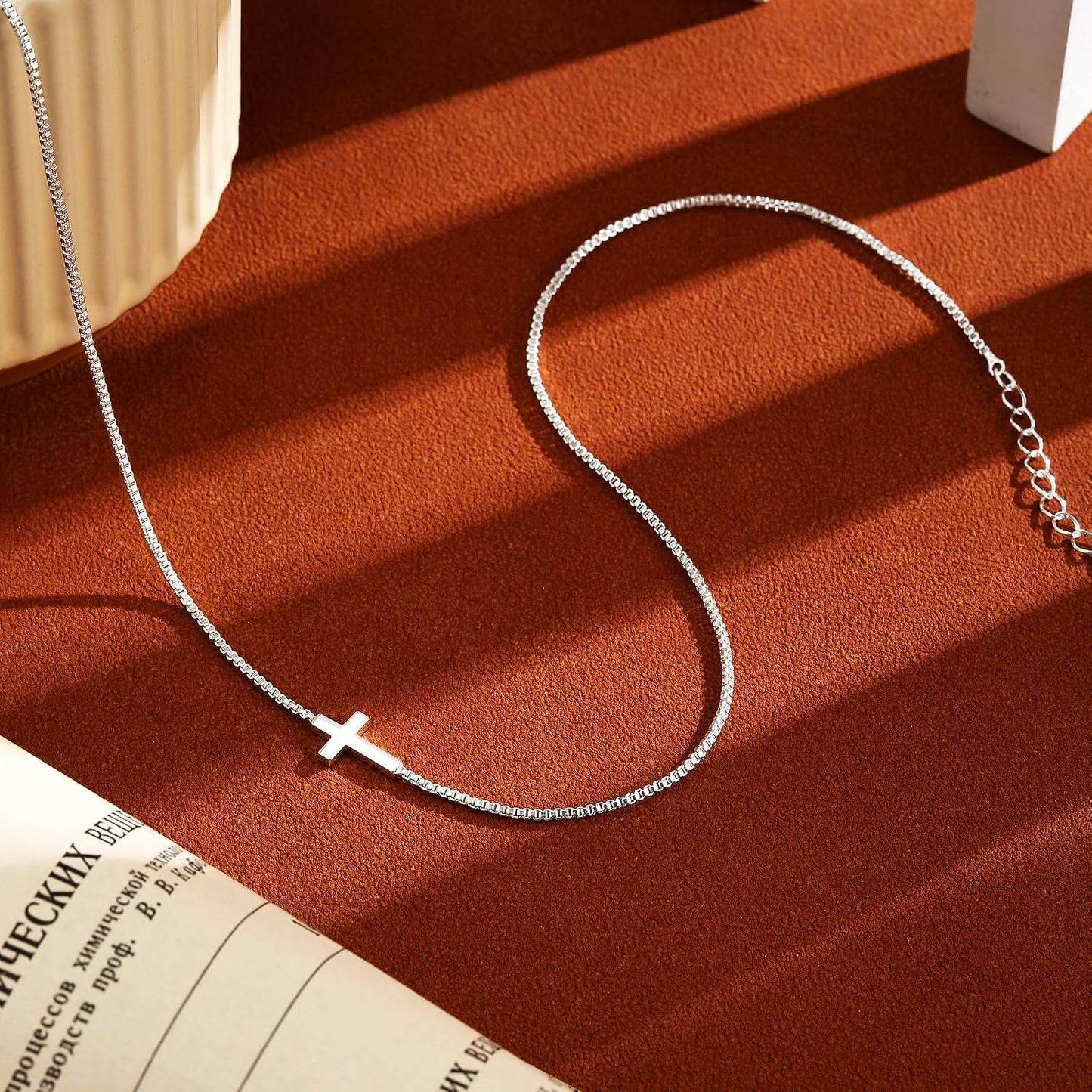 JIKASI Collar de cruz para mujer, chapado en oro o plata de 14 quil...