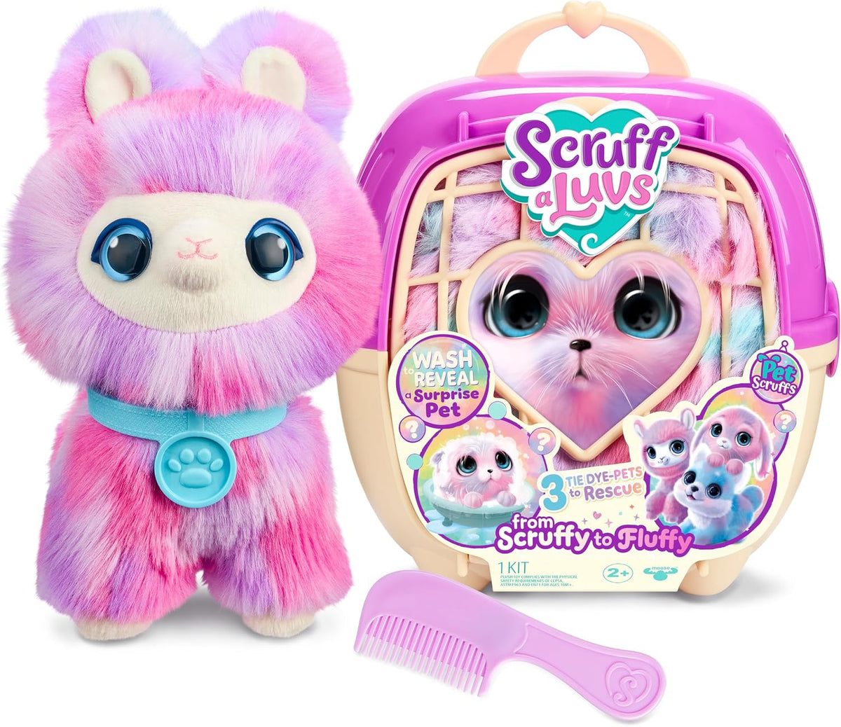 SCRUFFALUVS Tie-Dye Mystery Plush Toy, lavar para revelar, Scruff a...