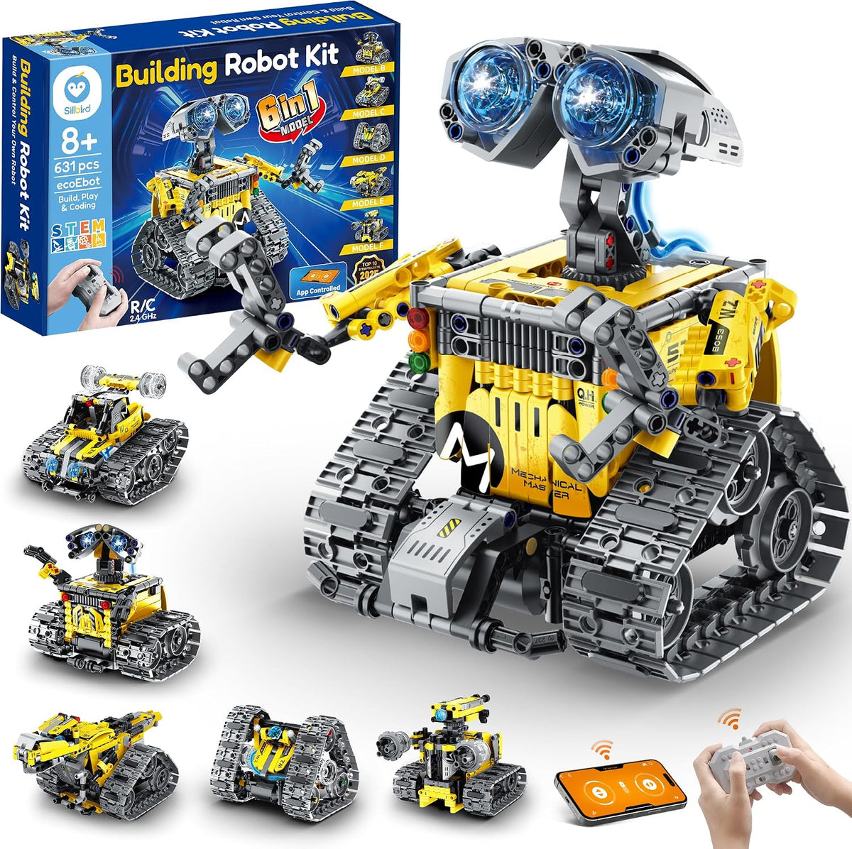 Sillbird Kit de construcción de robot con aplicación y control remo...