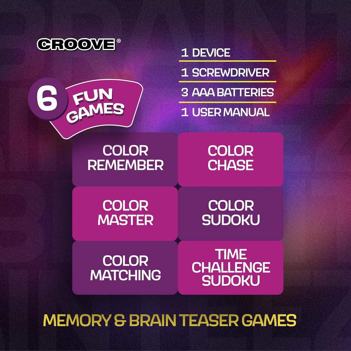 Juego de memoria Croove Brain Teasers - Juegos de mano para niños -...