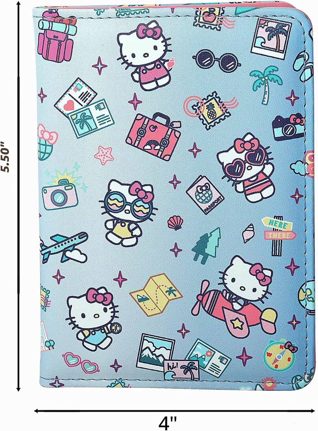 Hello Kitty Funda de pasaporte para licencia oficial de viaje, rega...