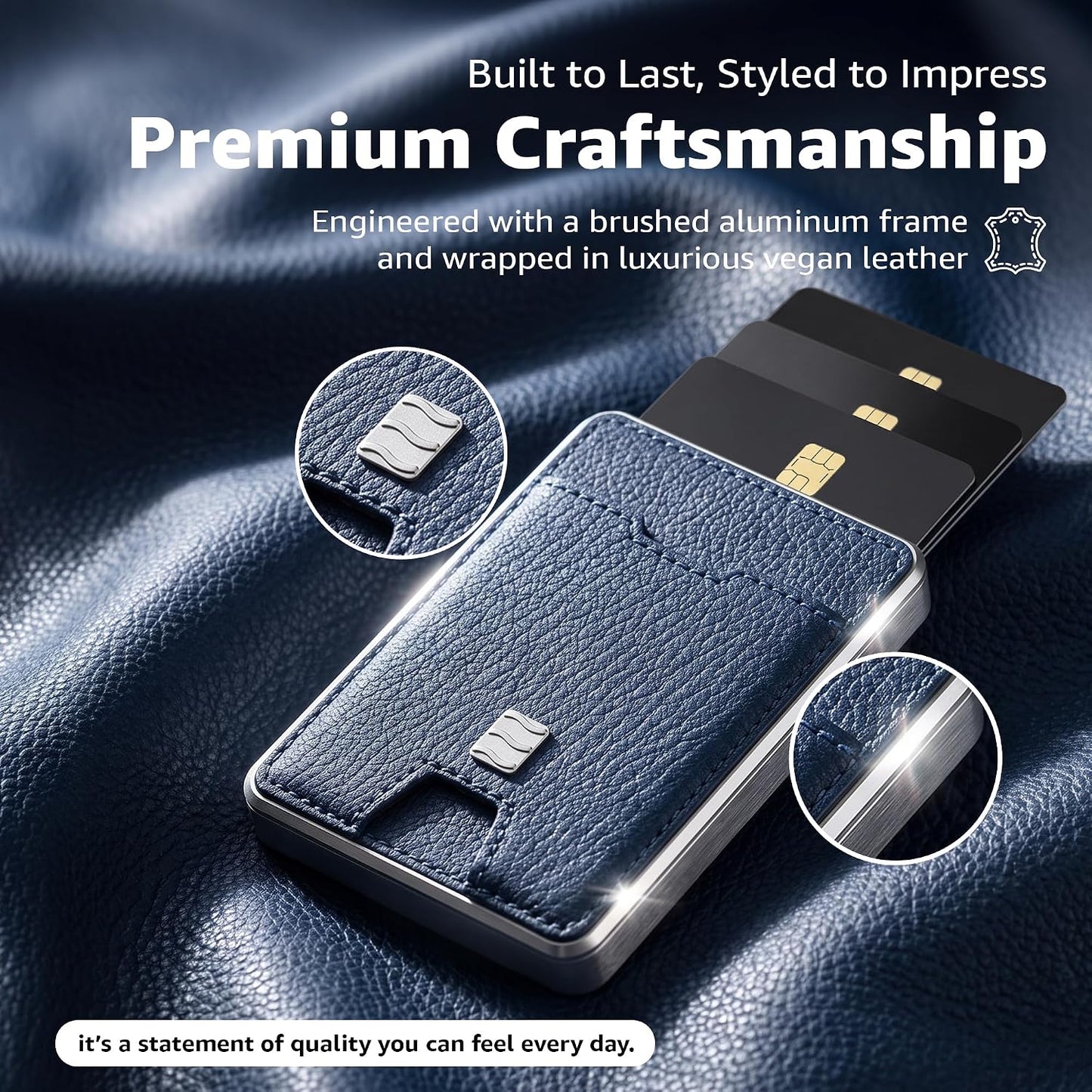 VENICE MIAMI VENICE Cartera con bloqueo RFID, tarjetero minimalista...