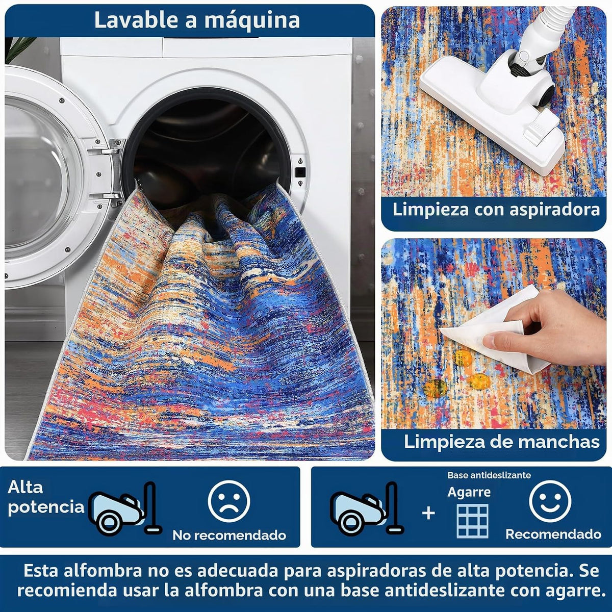 ROYHOME - Alfombra moderna y abstracta para sala de estar de 8 x 10...