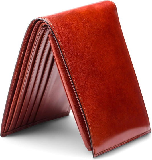 Bosca Billetera de cuero italiano de crédito para hombre con tarjet...
