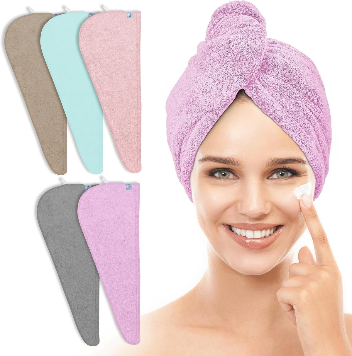 TENSTARS - Toalla de microfibra para todo tipo de cabello, 320GSM g...
