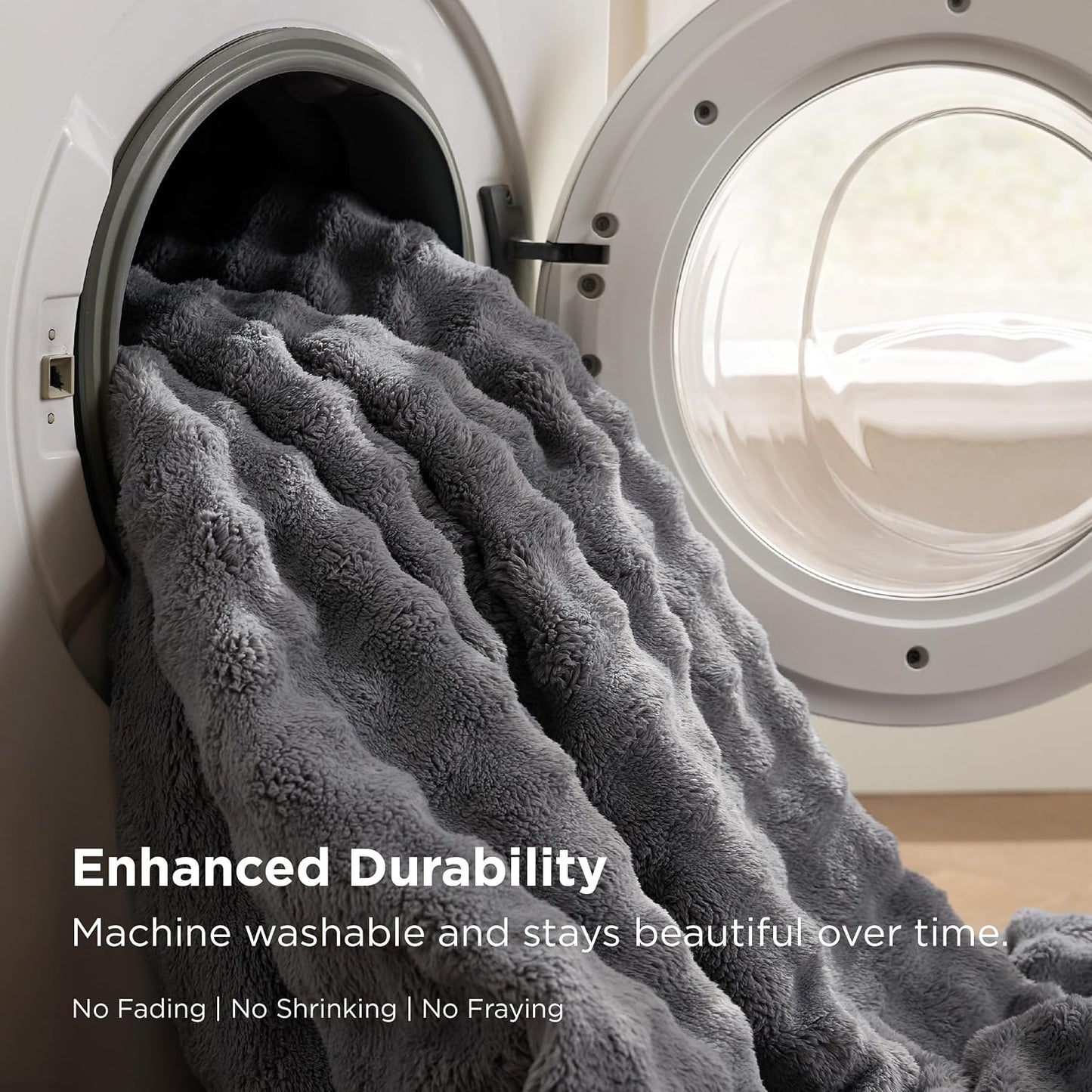 Bedsure - Manta Bubble Sherpa tamaño King para la cama - Manta de f...