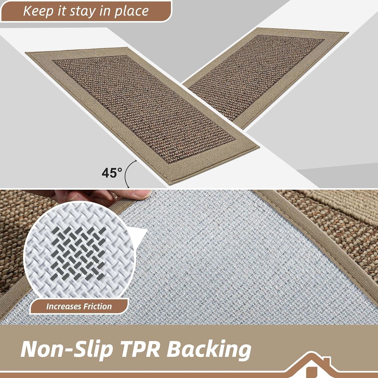 BEQHAUSE - Tapete para puerta de interior de 36 x 60 pulgadas, felp...