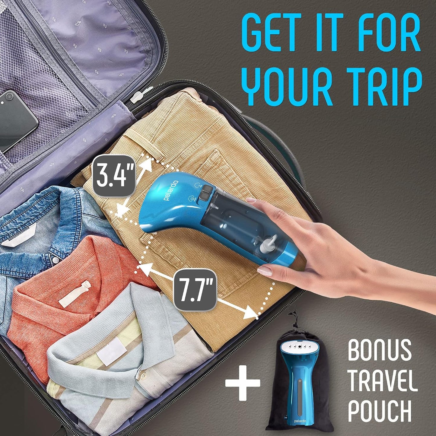 Vaporizador de Ropa Portátil para Viaje, Cabezal de Vapor de Metal,...