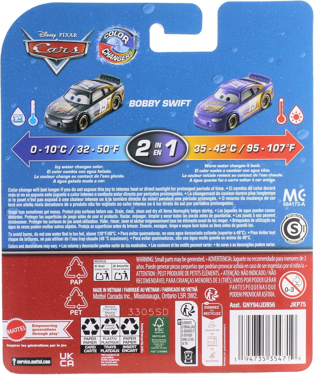 Disney Cars 2026 Cambiadores de color Piston Cup Racer Octane Gain...